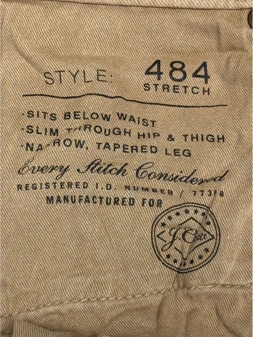 J.Crew Style 484 Slim Trousers in Brown, Waist 31, Length 32